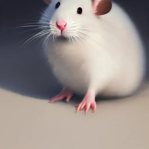 Image similar to cute white mouse portrait, dramatic light, lake background, 2 0 0 mm focal length, painted by stanley lau, painted by greg rutkowski, painted by stanley artgerm, digital art, trending on artstation