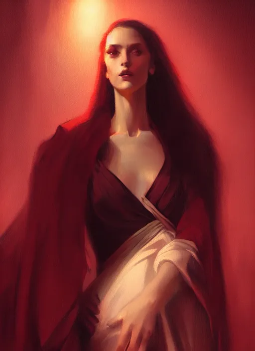 Prompt: a chiaroscuro portrait of a woman with very long legs vibrant color scheme, highly detailed, in the style of romanticism, cinematic, artstation, moebius, greg rutkowski