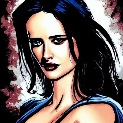 Prompt: eva green as sersi in the marvel comic style