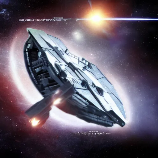 Image similar to ship the destiny from series stargate the universe