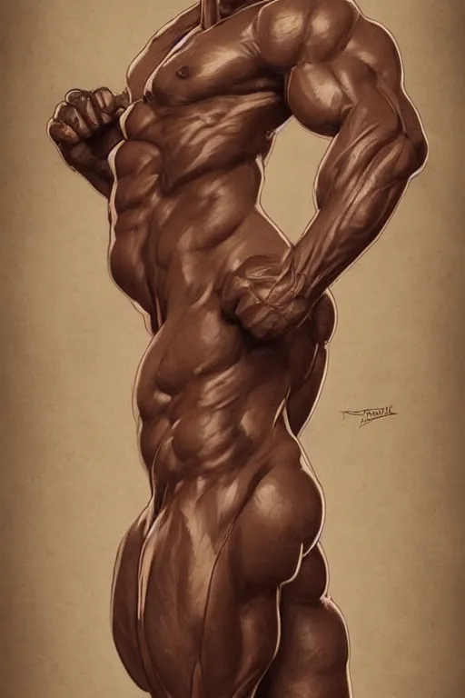 Image similar to art of a buff and muscular anthropomorphic kangaroo wearing clothes, full body, highly detailed, digital painting, trending on artstation, concept art, sharp smooth focus, illustration, art by artgerm and alphonse mucha