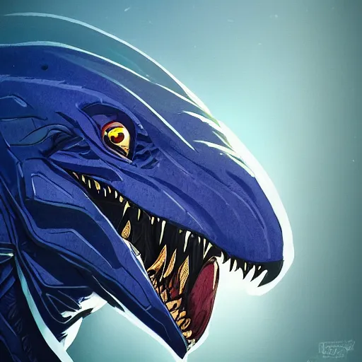 Prompt: portrait of an antropomorphic raptor knight, reptile face, dark blue scales, angry look, ready for battle, mattepainting concept blizzard pixar maya engine on cold night stylized background splash comics global illumination lighting artstation lois van baarle, ilya kuvshinov, rossdraws