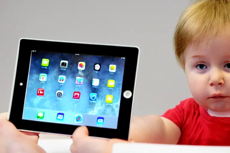 Prompt: toddler buying 100kg of cocaine on ipad