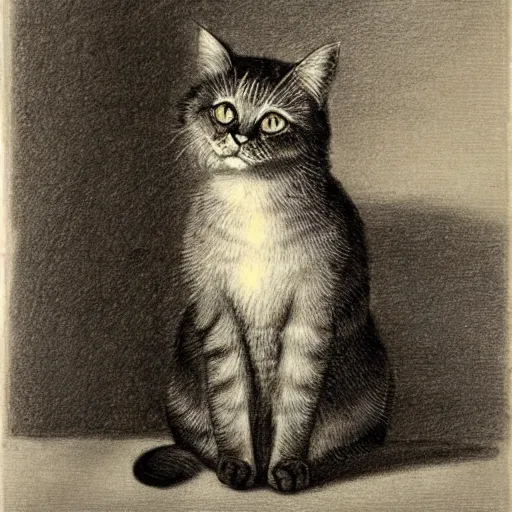 Image similar to a drawing of a cat by friedrich schroder - sonnenstern