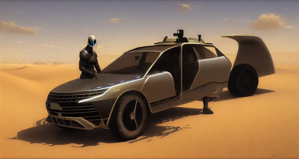 Prompt: protrait of a cyberpunk touareg, by ruan jia, weldon casey, ralph mcquarrie. smooth gradients, transparent inflatable structures in akakus desert.