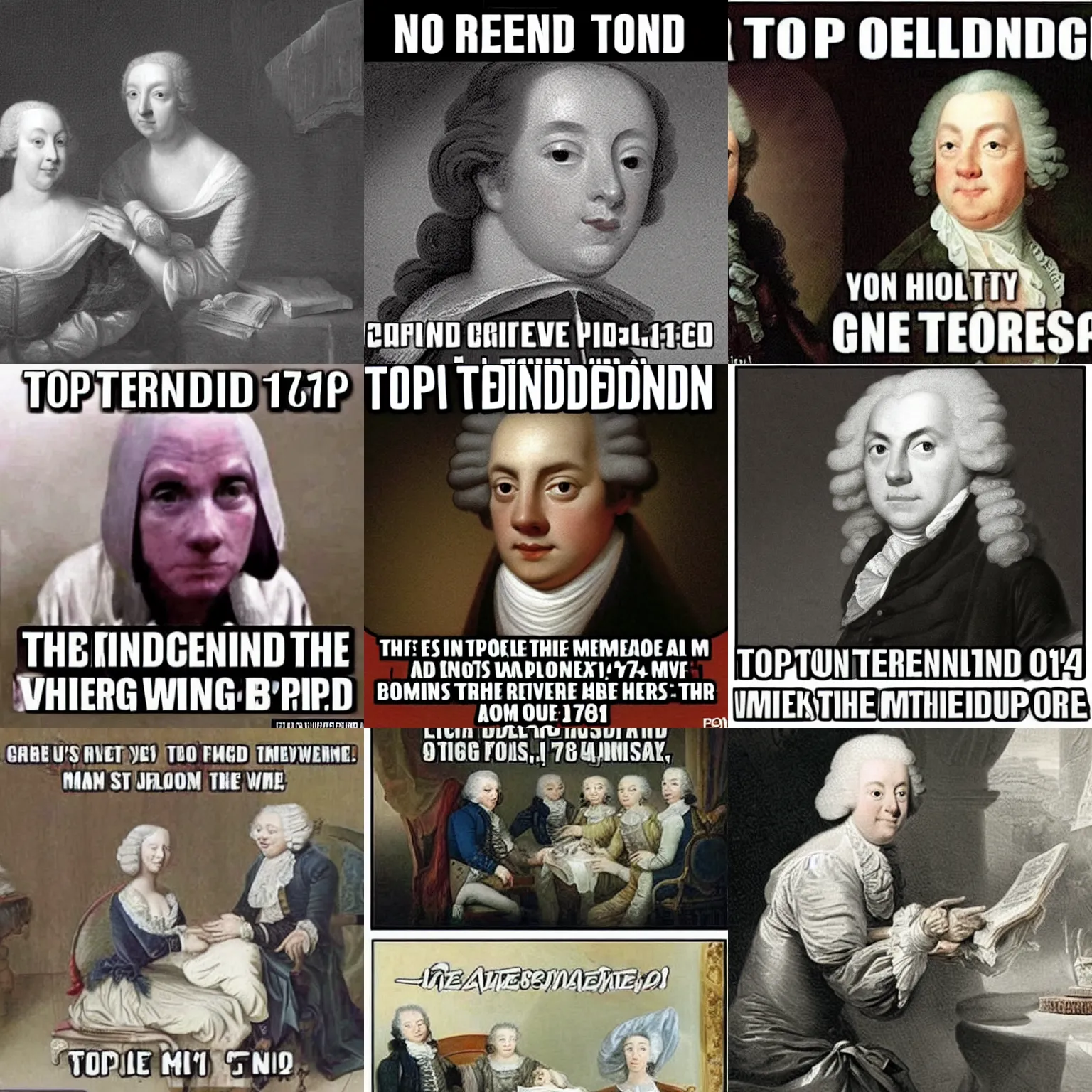 Prompt: top trending meme from 1 7 6 3