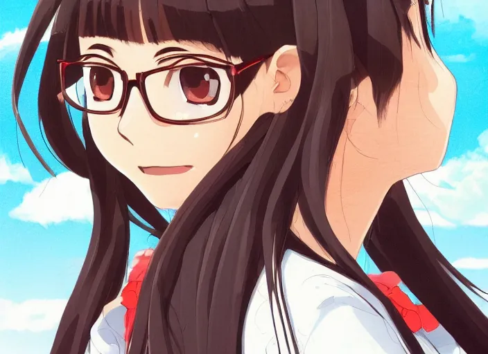 Image similar to an illustration of hayase nagatoro, finely detailed features, closeup at the faces, perfect art, at a festival, gapmoe tsundere, trending on pixiv fanbox, illustrated by nanashi, yuichi kato, take, studio ghibli, shinichi fukuda