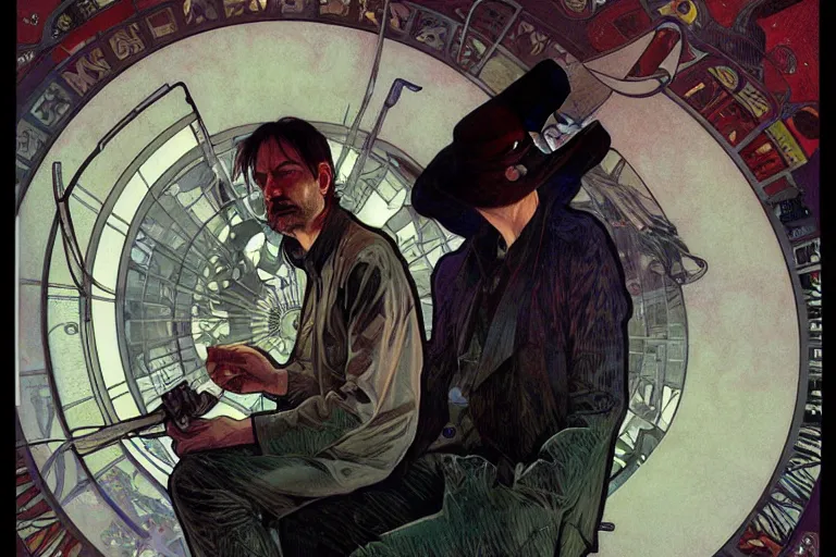 Prompt: hyper realistic portrait of radiohead paranoid android, by lee bermejo, alphonse mucha and greg rutkowski