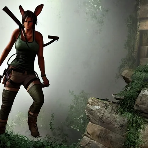 Image similar to a rabbit in the video game Tomb Raider 2013