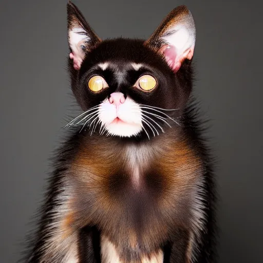 Image similar to a feline fruitbat - cat - hybrid, animal photography