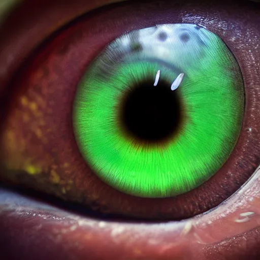 Prompt: a closeup on a dragon eye. Photo-realistic. High details.