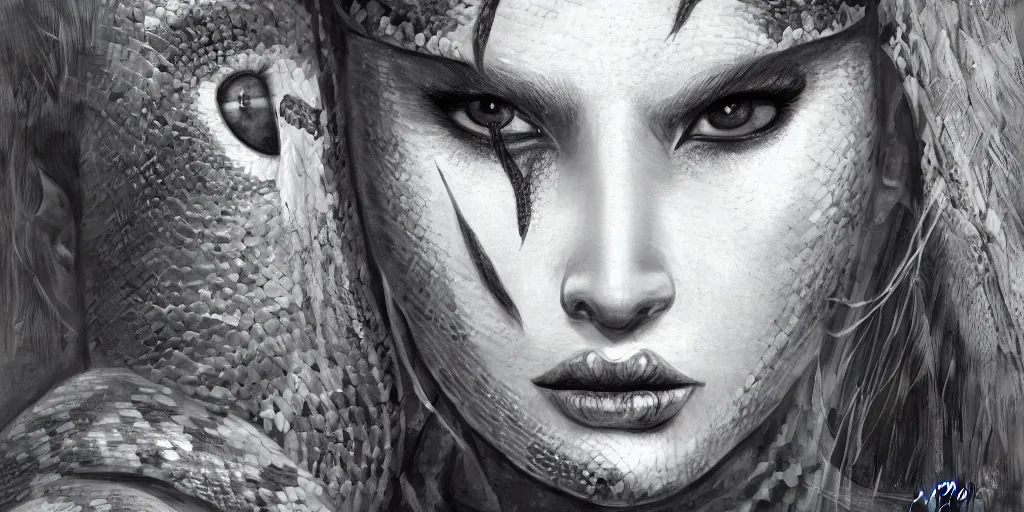Image similar to hyperrealistic photography of a highly detailed and symmetrical gorgeous nordic female with snake eyes in the style of jin kagetsu, vargas and wlop, highly detailed, face symmetry, highly realistic hands, masterpiece, award - winning, sharp focus, intricate concept art, ambient lighting, 8 k, artstation