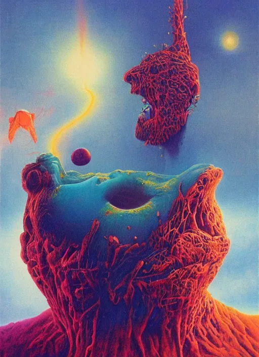 Image similar to alex jones by lisa frank and zdzislaw beksinski