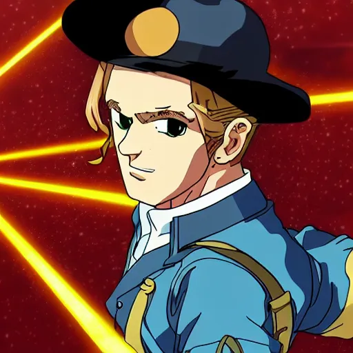 Prompt: arthur in the style of jojo's bizarre adventure