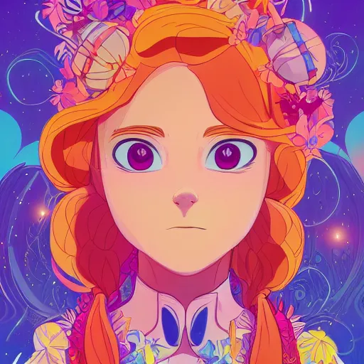 Image similar to a beautiful female disney styled character, ultra detailed, sunrise, portrait, hyper colorful, super coherent, symmetry, trending on artstation, by studio ghibli