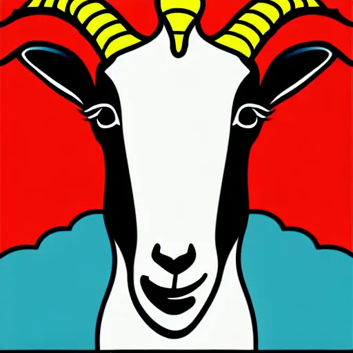 Image similar to goat, portrait, pop art