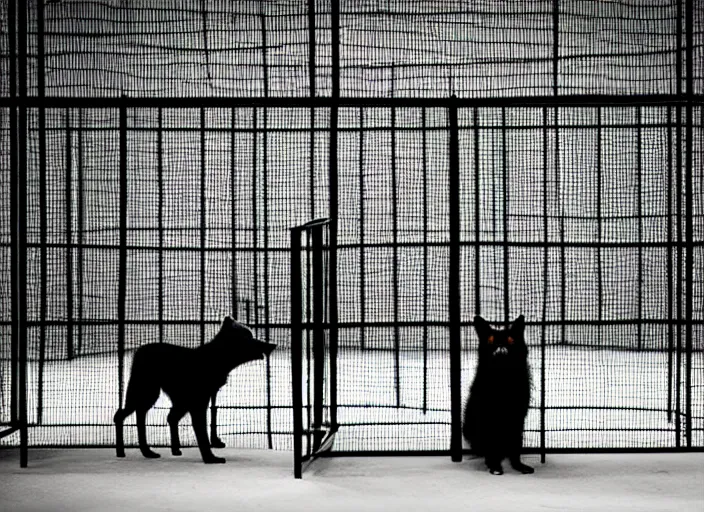 Prompt: guardian working in a furry prison, symmetrical, cinematic, real photography