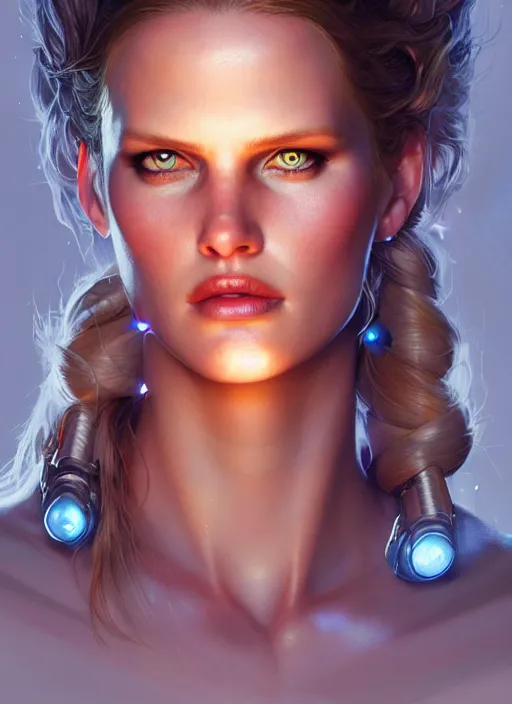 Image similar to portrait of apex legends lara stone, intricate, elegant, glowing lights, highly detailed, digital painting, artstation, glamor pose, concept art, smooth, sharp focus, illustration, art by artgerm and greg rutkowski, artey freytag