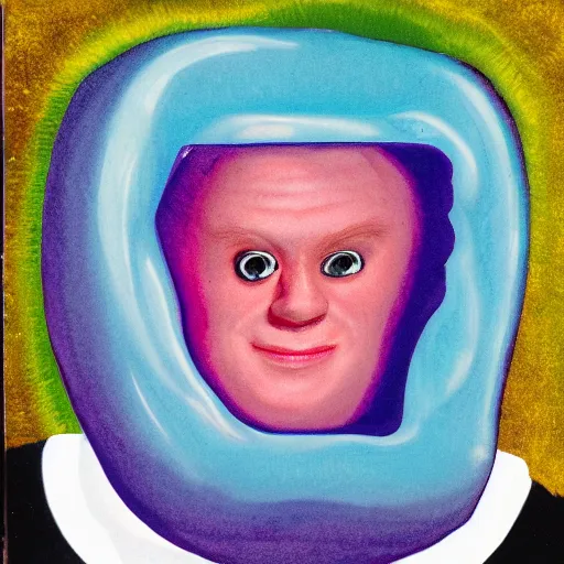 Image similar to a gelatinous jello person, portrait