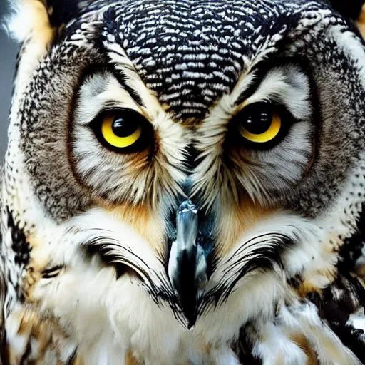 mixture between an! owl and wolf, captured in a forest | Stable ...