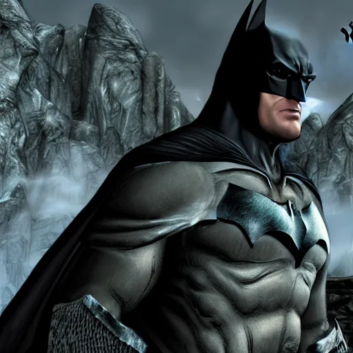 Prompt: Batman in Skyrim