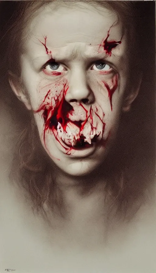 Image similar to rage, by gottfried helnwein