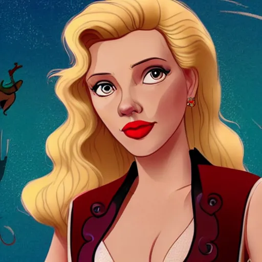 Image similar to scarlett johanson as a disney character