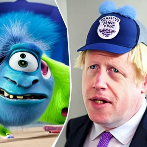 Image similar to boris johnson in monsters inc