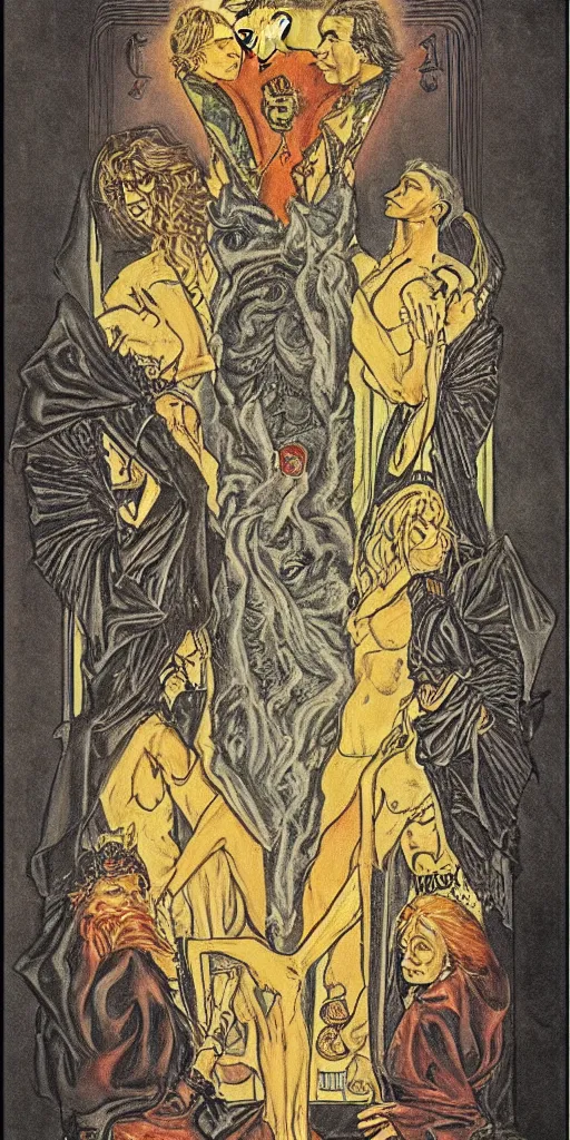 Image similar to the ace of disks tarot card by austin osman spare