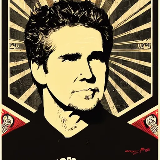 Image similar to will farrell poster by shepard fairey