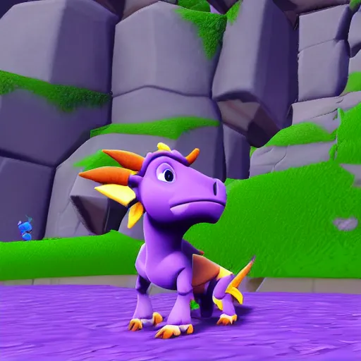 Prompt: screenshot of a cute calf as an npc in spyro the dragon video game, with playstation 1 graphics, activision blizzard, upscaled to high resolution