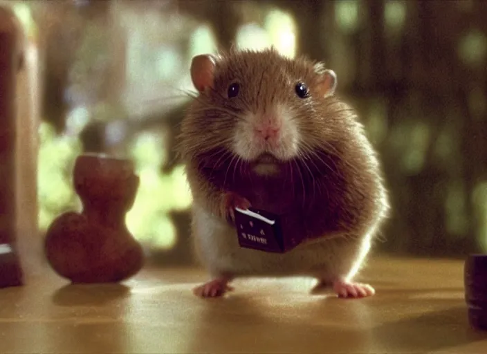 Prompt: a film still of a hamster called david in doctor who ( 1 9 8 6 )