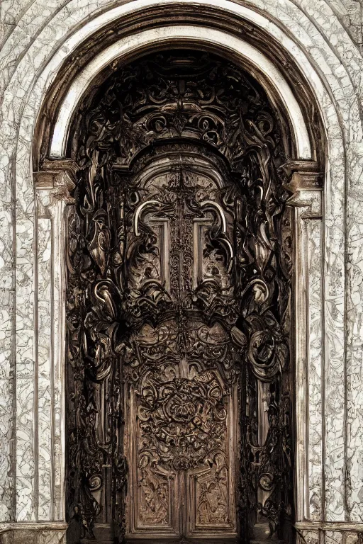 Prompt: the portal door, elaborate emotive Baroque and Rococo styles to emphasize beauty as a transcendental, 8k image, ultra-realistic, style of binkley ed