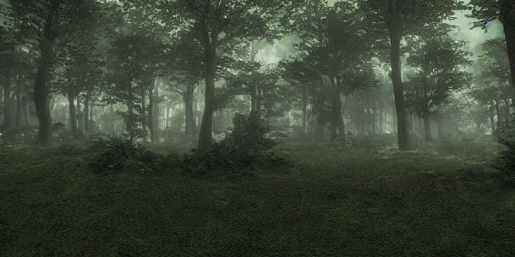 Prompt: Beautiful 3d render of the Mysterious forest