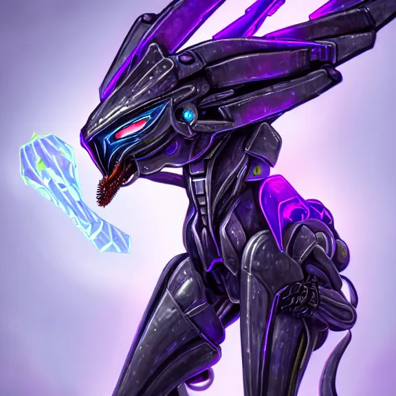 Image similar to extremely detailed mawshot of a giant beautiful stunning goddess anthropomorphic hot robot mecha female dragon, silver sharp streamlined armor, detailed hot maw, glowing Purple LED eyes, standing elegantly, eating and swallowing a tiny human, food pov, micro pov, vore art, dragon art, warframe fanart, Destiny fanart, macro art, furry art, furaffinity, DeviantArt, Eka's Portal, G6