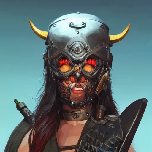 Image similar to cyberpunk viking helmet mask warrior goddess robot ninja fantasy, art gta 5 cover, official fanart behance hd artstation by jesper ejsing, by rhads, makoto shinkai and lois van baarle, ilya kuvshinov, ossdraws