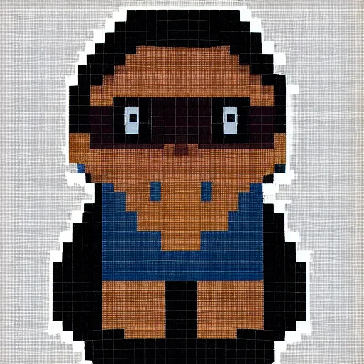 Image similar to stylish teenage sasquatch, pixel art, 24 x 24px