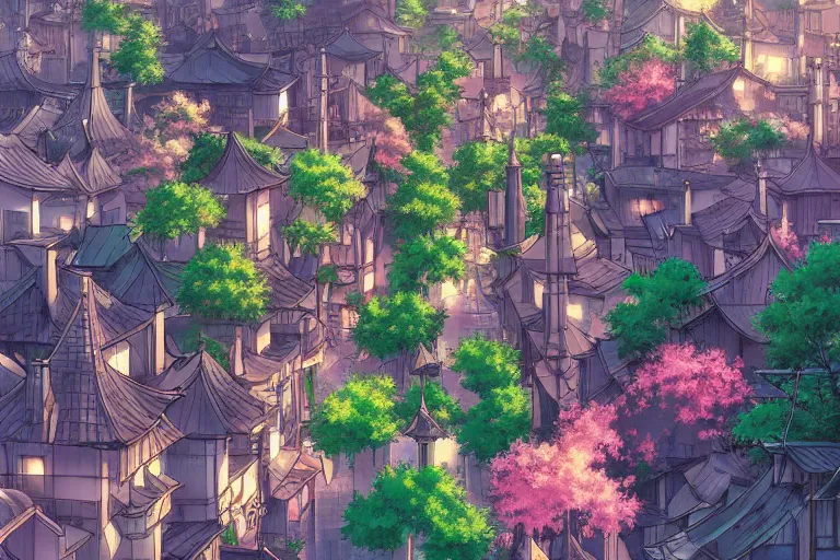 peaceful anime village,, beautiful, artstation | Stable Diffusion | OpenArt