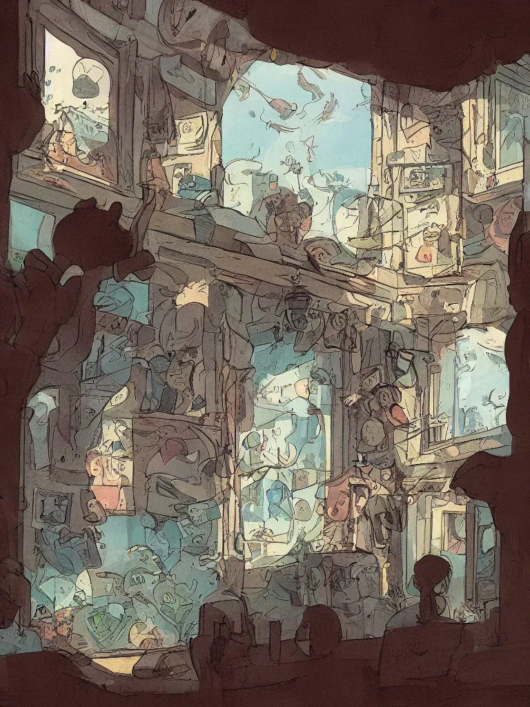 Image similar to waving through the window by disney concept artists, blunt borders, rule of thirds