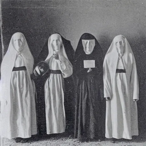Image similar to nuns at a asylum, creepy, 1 8 0 0 s