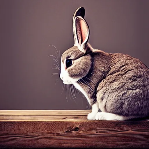 Image similar to a bunny - cat - hybrid, animal photography