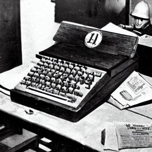 Image similar to Archive photo of a British encryption device. 1943.