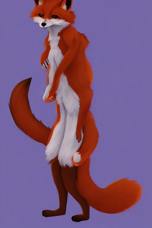 Image similar to an anthropomorphic fox fursona with a fluffy tail wearing a vest, backlighting, trending on artstation, digital art, furry art, trending on furaffinity, fantasy art, by kawacy, anime art