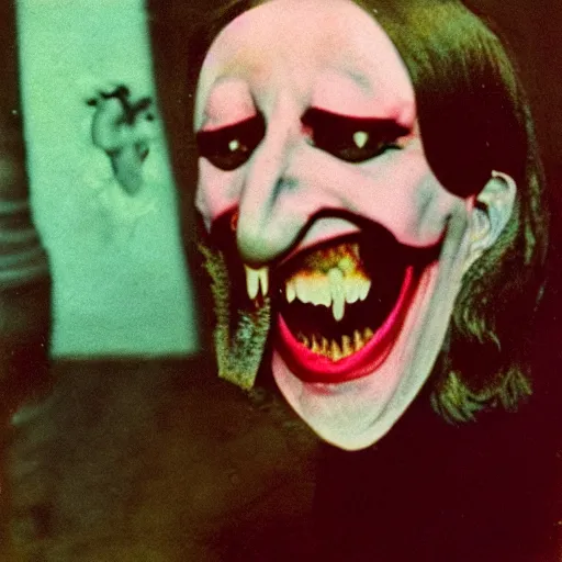 Prompt: a jocular demon, 1 6 mm film, autochrome