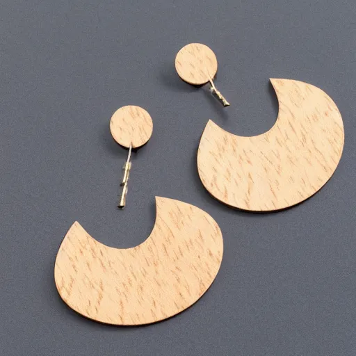 Image similar to lasercut segmented 2d wood earrings, graphic designs from 80's new wave