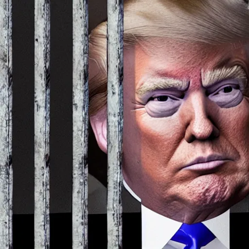 Image similar to donald trump behind bars crying