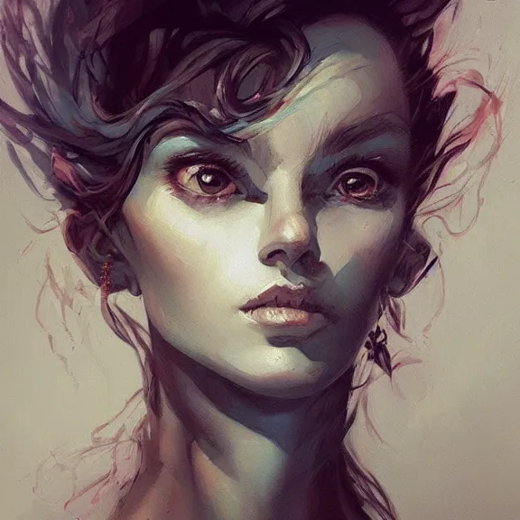 Image similar to a highly detailed portrait in the style of karmen loh and in the style of peter mohrbacher.