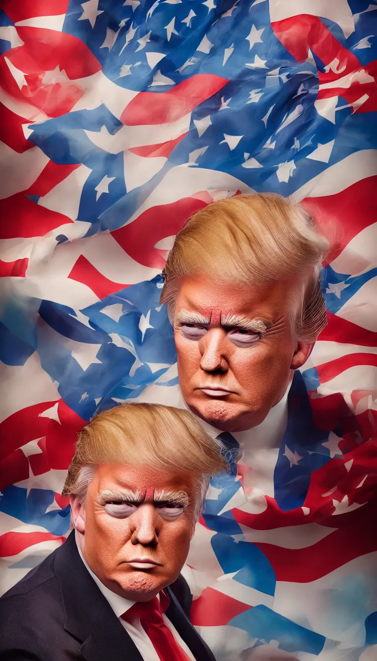 Image similar to vogue photoshoot portrait octane render of untouchable civil war leader donald trump with white background, focus bright colorful pastel exotic vintage boutique hotel lounge, very short depth of field, bokeh