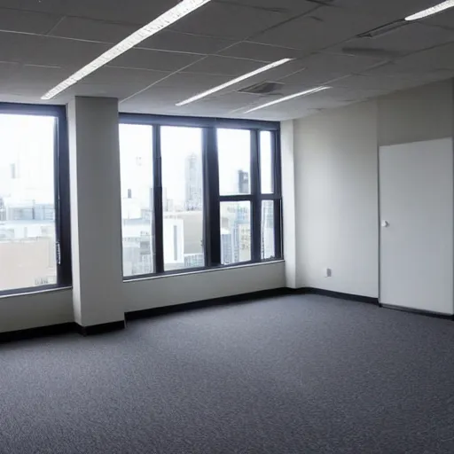 Prompt: an empty office, office for rent, craigslist photo