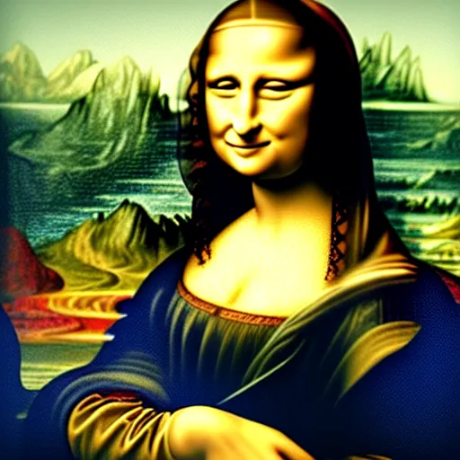 Image similar to the Mona Lisa as drawn by a toddler